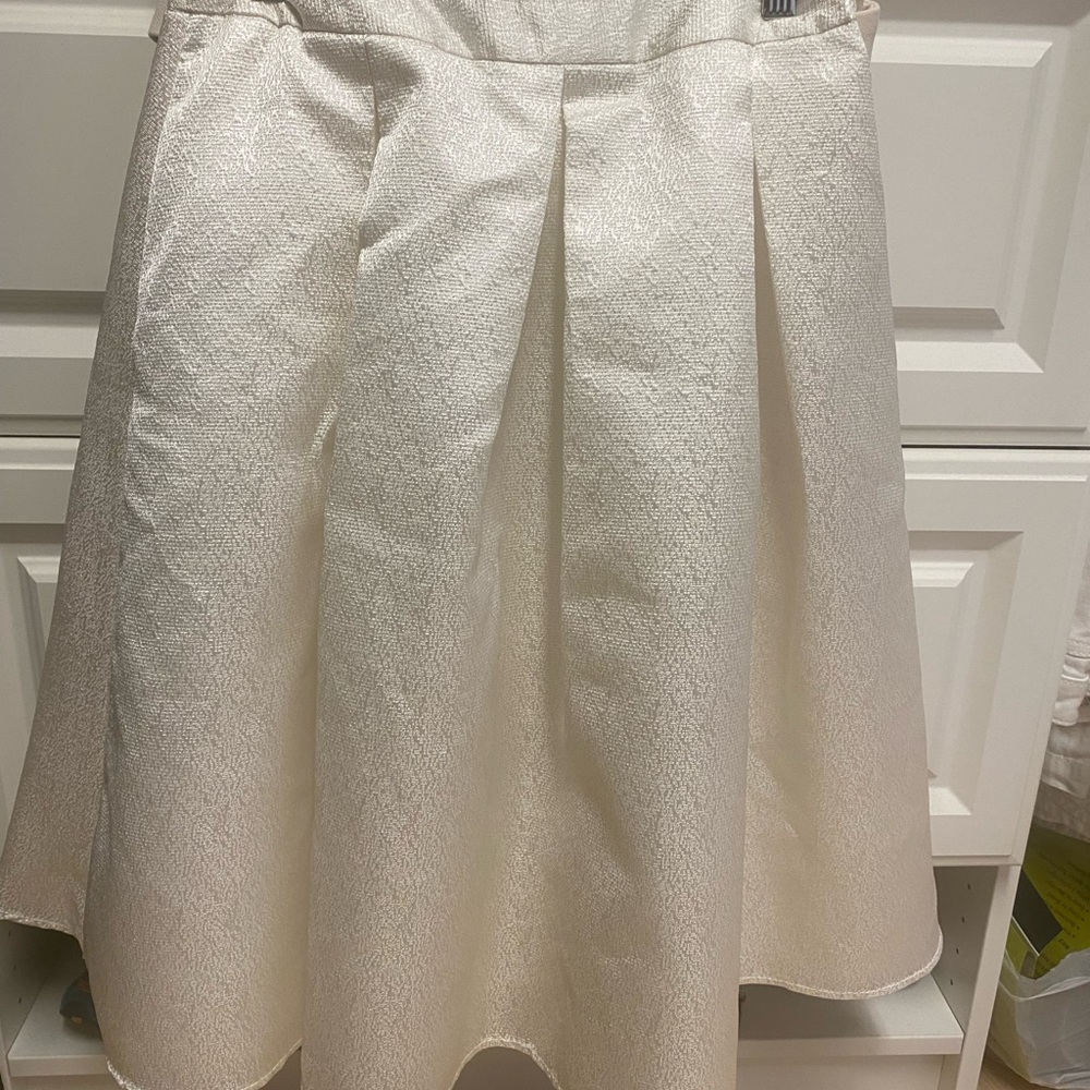 Express Cream Midi Skirt